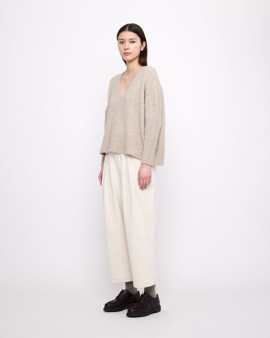 Chunky V-Neck - FW24 - Light Taupe