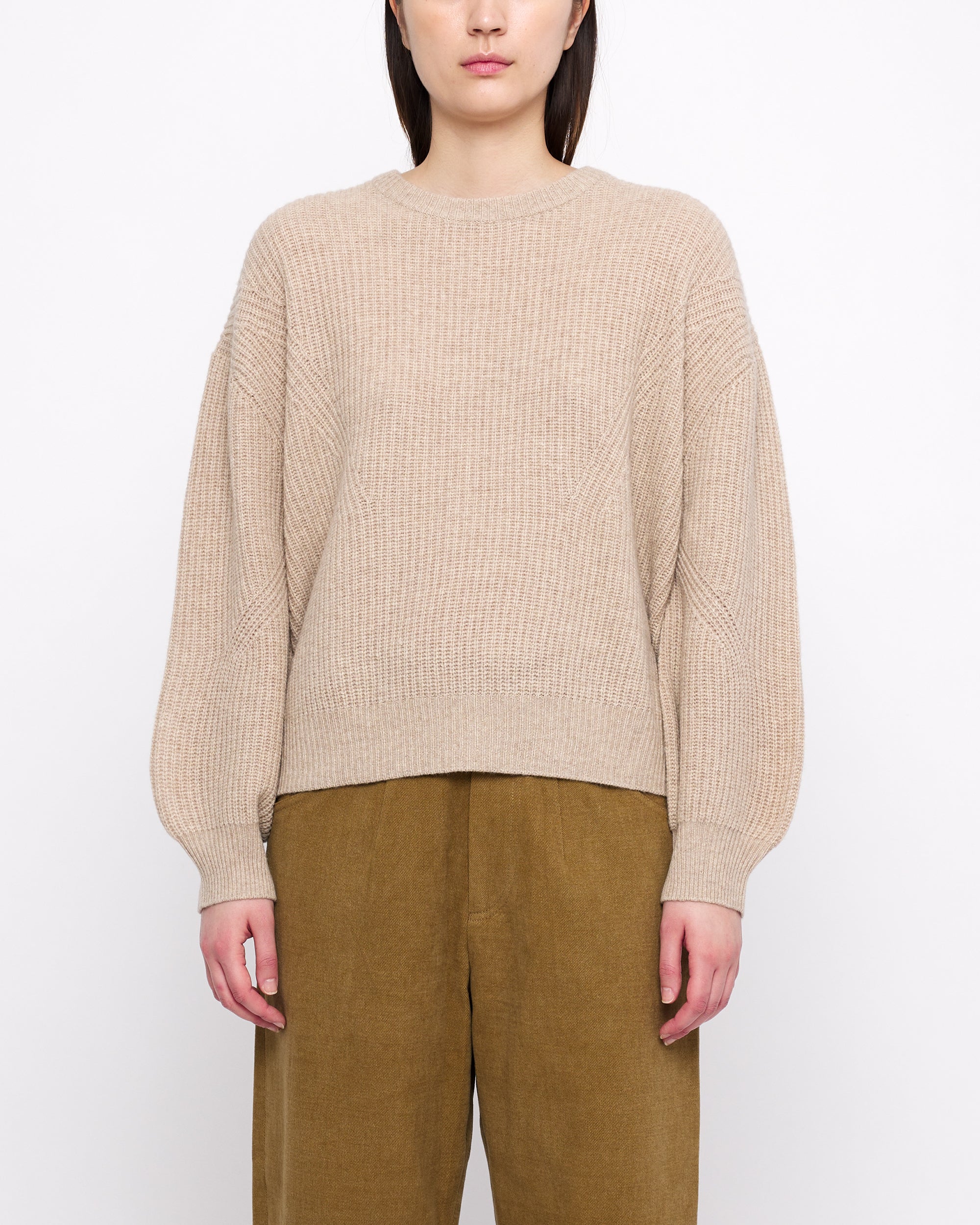 Signature Yak Poet Sweater - Almond