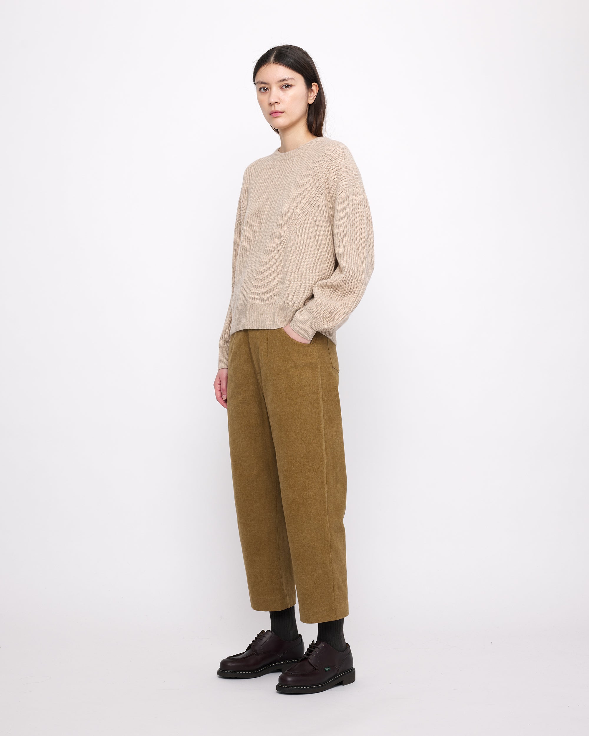 Signature Yak Poet Sweater - Almond