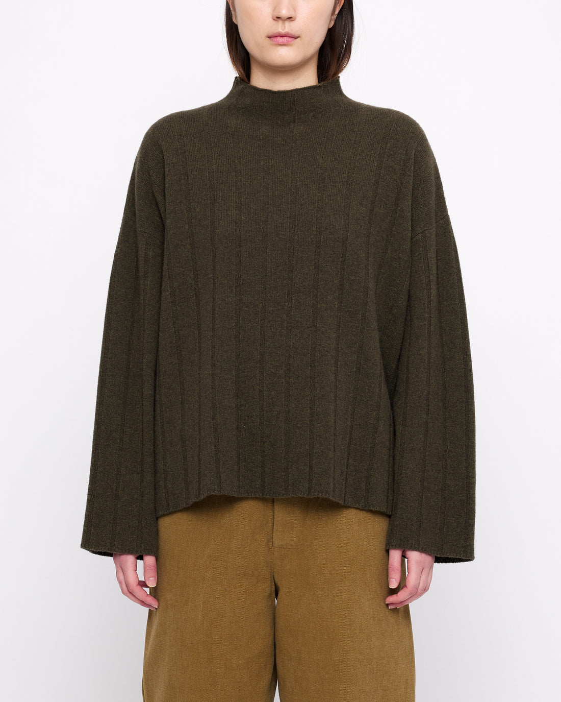 Merino Wide Ribbed Sweater - FW24 - Olive