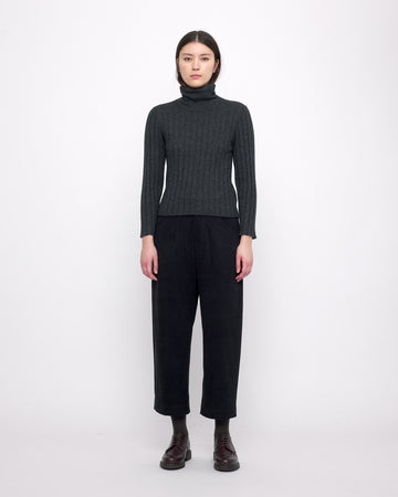 Yak Ribbed Roll-Neck - FW24 - Charcoal