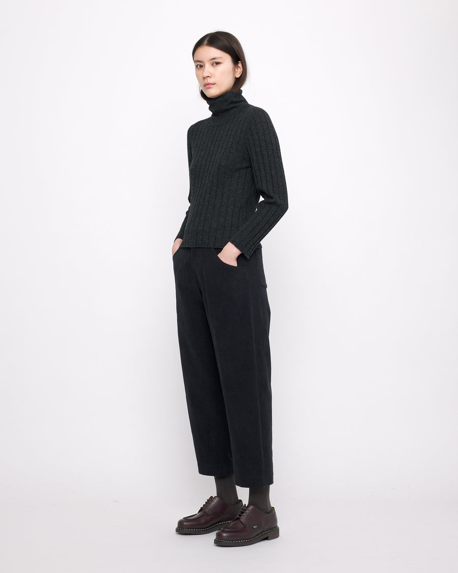 Yak Ribbed Roll-Neck - FW24 - Charcoal