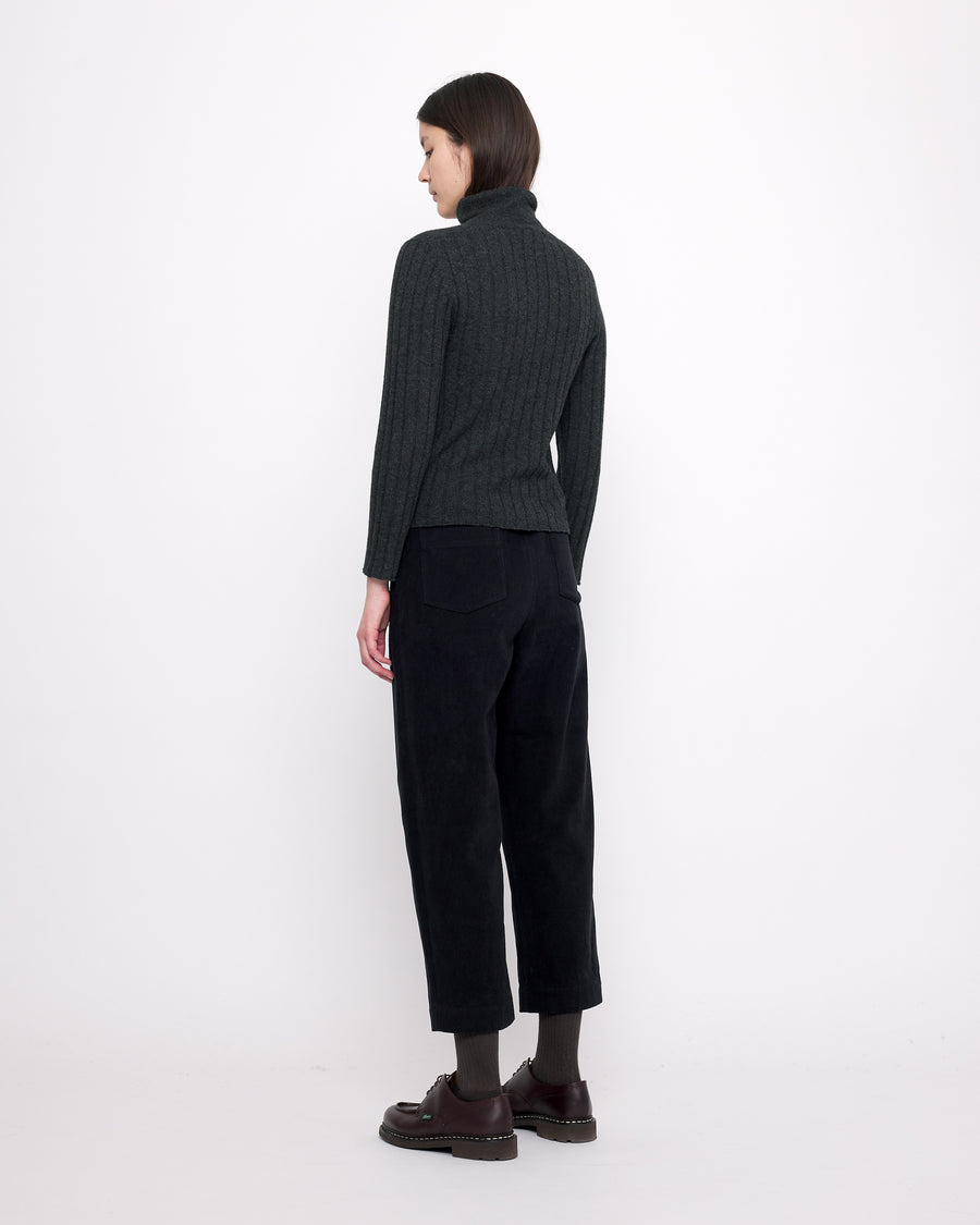 Yak Ribbed Roll-Neck - FW24 - Charcoal