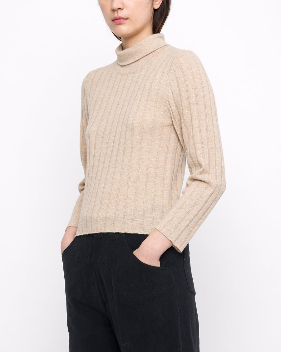 Yak Ribbed Roll-Neck - FW24 - Desert Sand