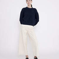 Organic Cotton Poet Sleeves Sweater - FW23 - Navy