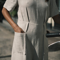 Mandarin Jumpsuit - SS26 - Oatmeal