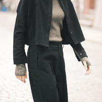 Signature 3/4 Cropped Shirt Jacket - Brushed Canvas Edition - Black