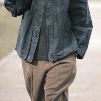 Panel Pockets Shirt Jacket - Waxed Edition - FW26 - Navy Black