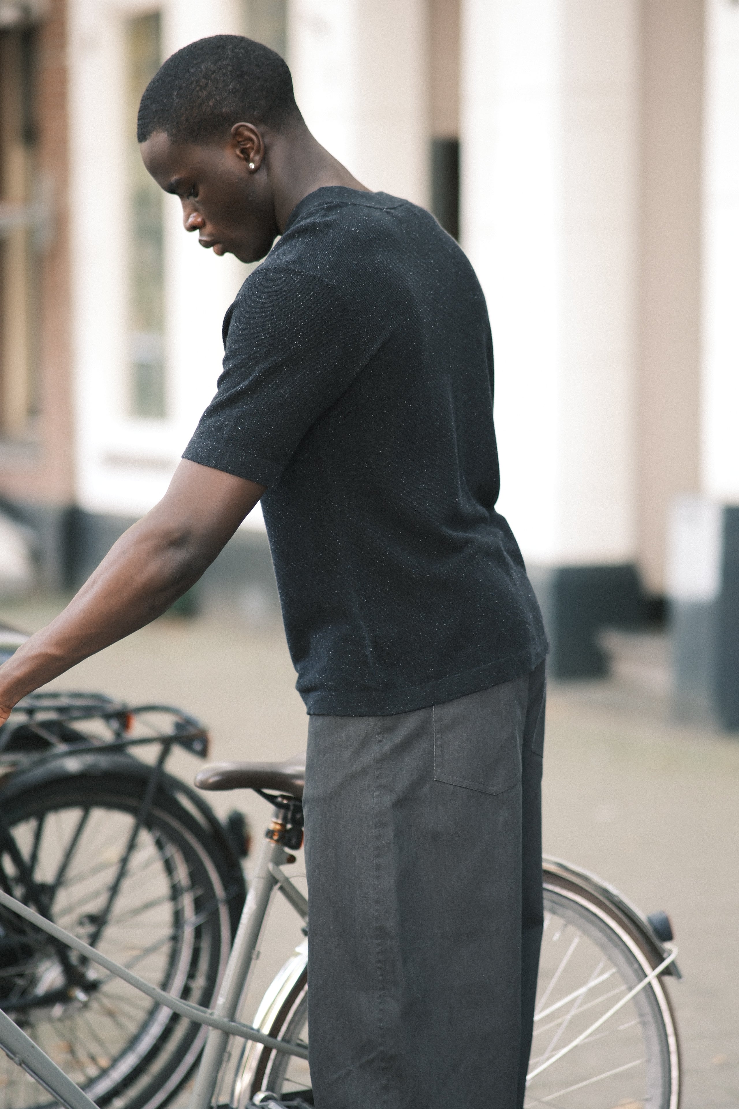 Fine Knit Tee - SS26 - Speckle Black