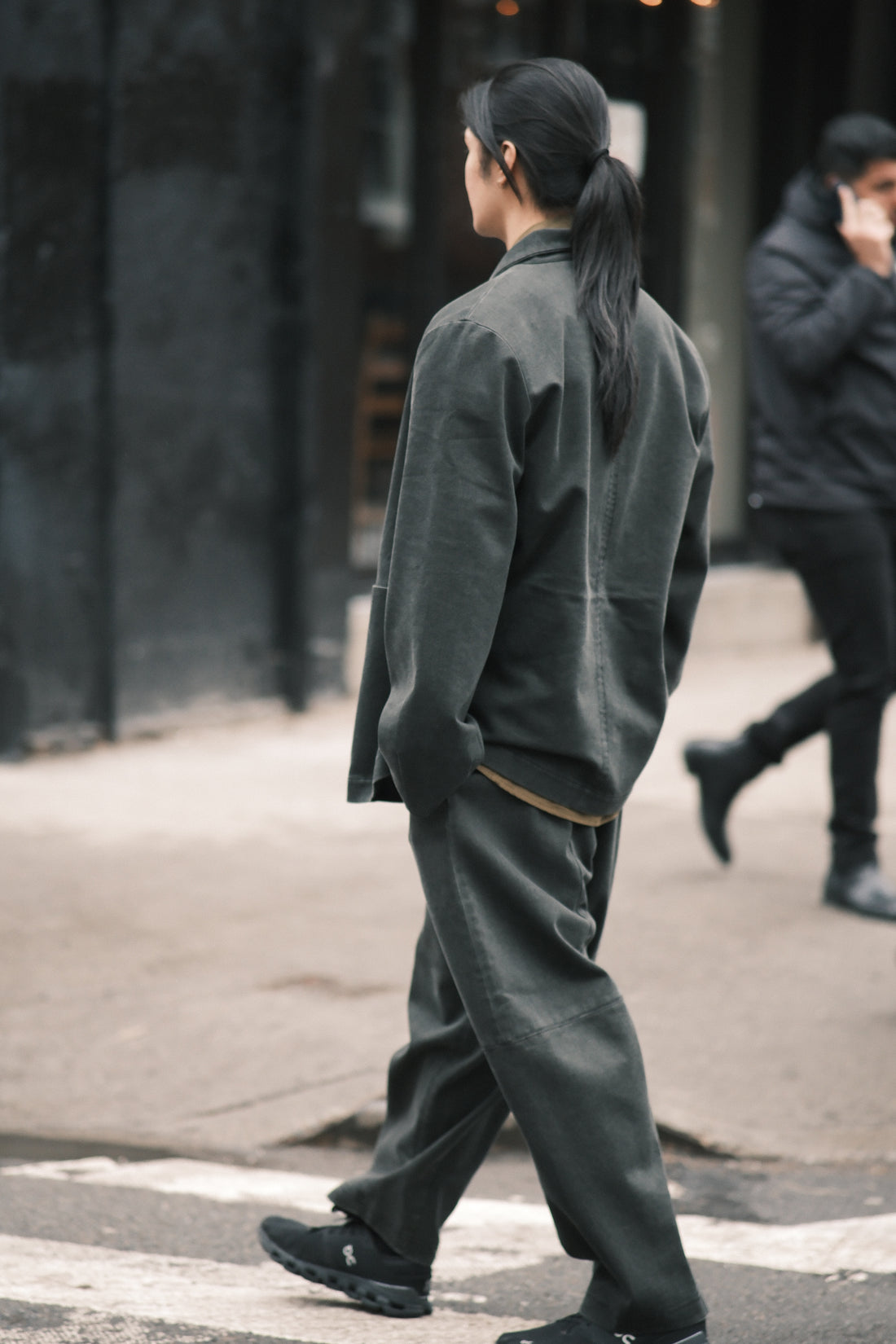 Open Short Coat - FW26 - Washed Black