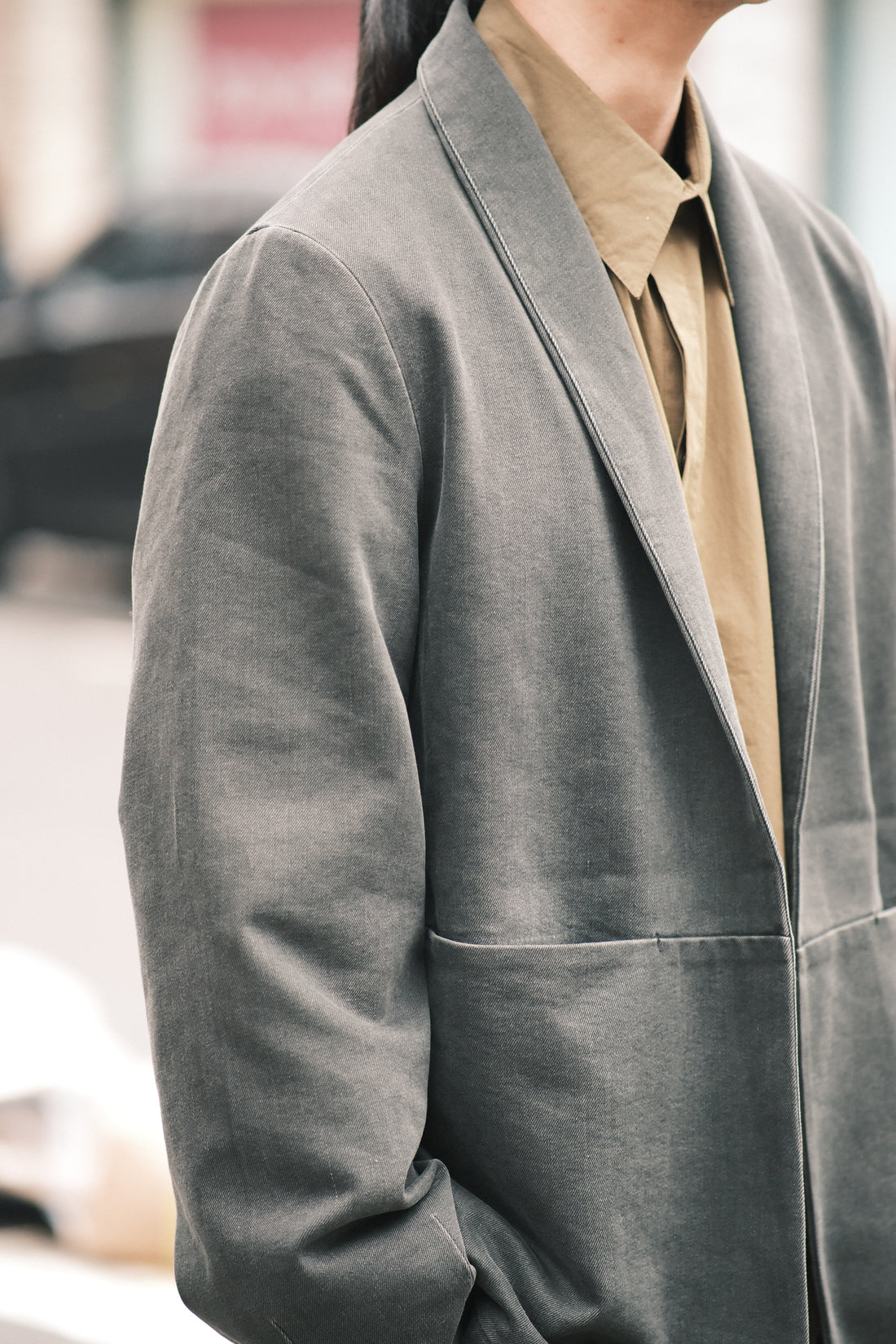 Open Short Coat - FW26 - Washed Black