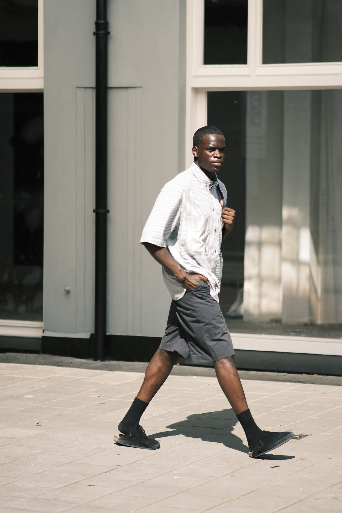 Striped Double Pockets Shirt - SS26 - Navy Stripes
