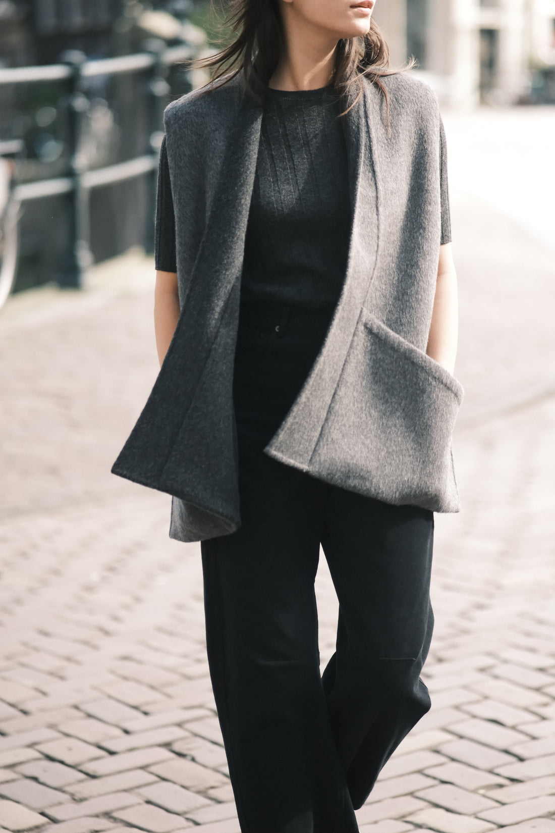 Reversible Wool Vest - FW26 - Charcoal & Gray