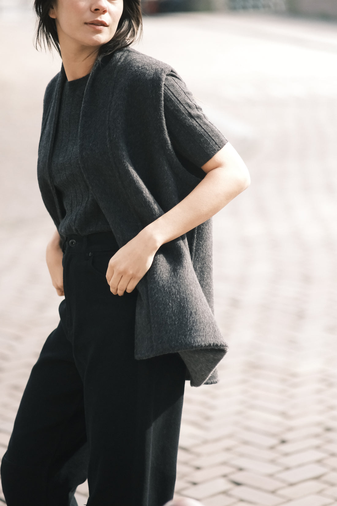 Reversible Wool Vest - FW26 - Charcoal & Gray