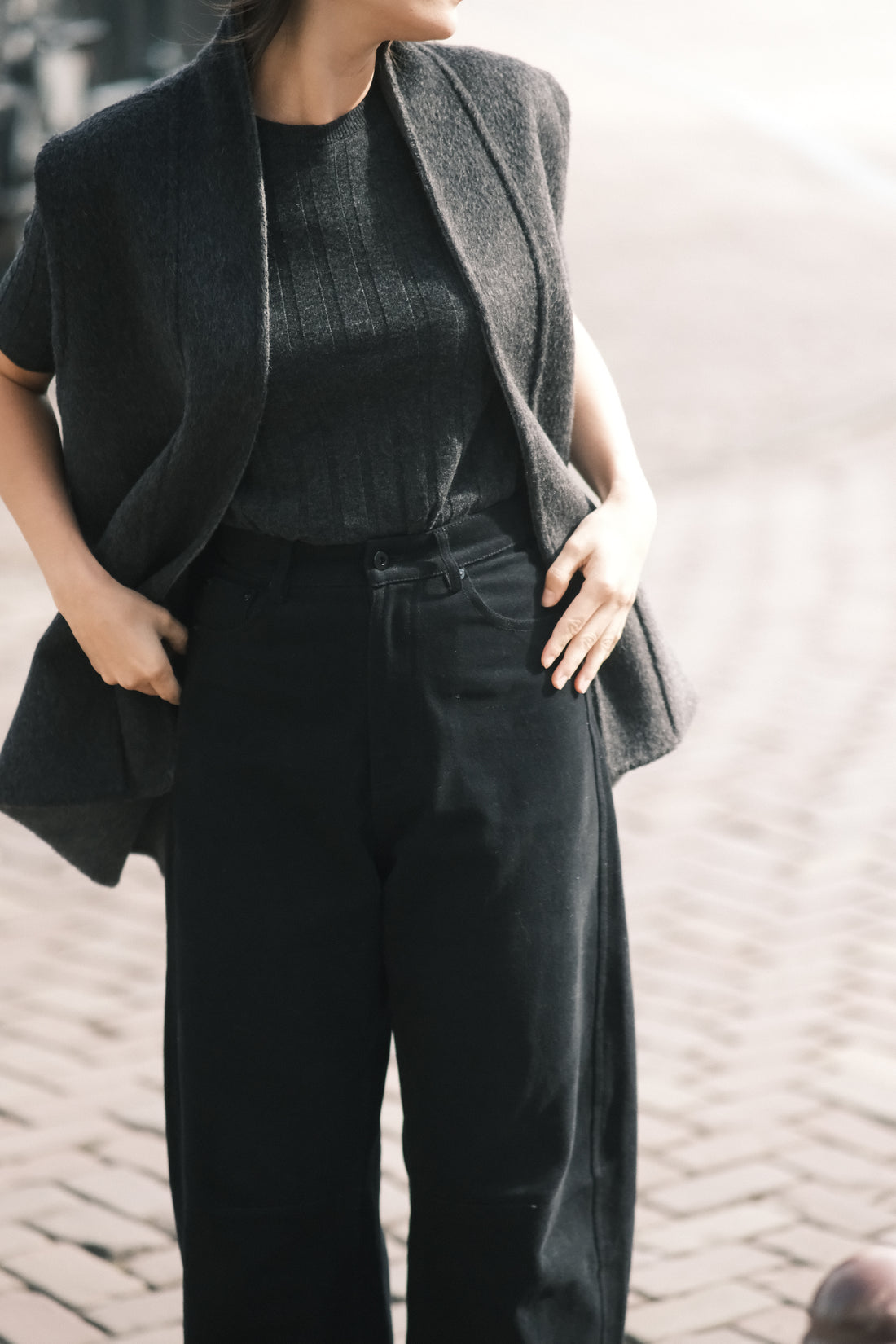 Reversible Wool Vest - FW26 - Charcoal & Gray
