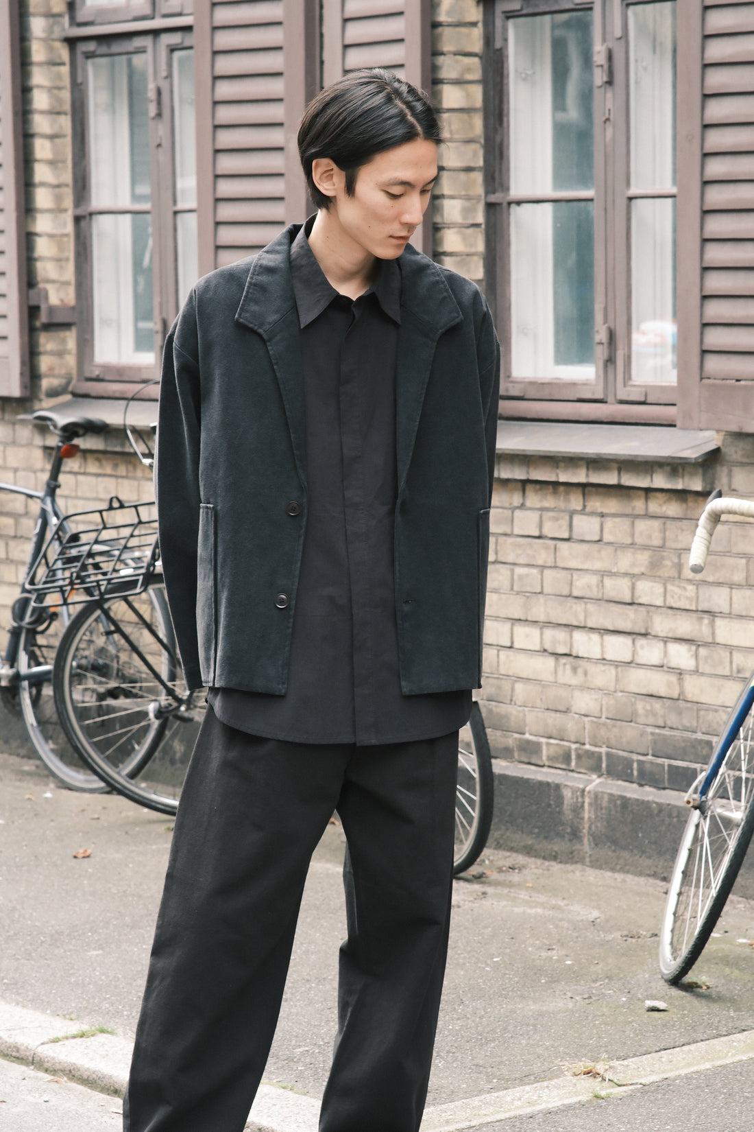 Lapel Short Coat - SS26 - Washed Black