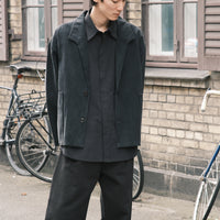Lapel Short Coat - SS26 - Washed Black