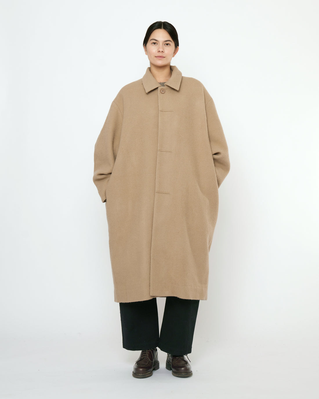 Cuffed Wool Coat - FW25 - Desert Sand