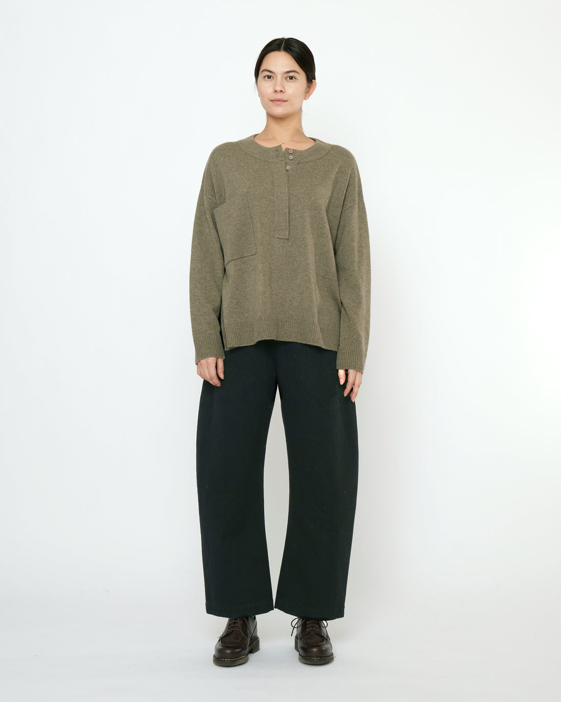 Relaxed Pocket Sweater - FW25 - Sage Gray