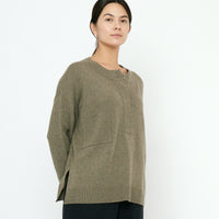 Relaxed Pocket Sweater - FW25 - Sage Gray
