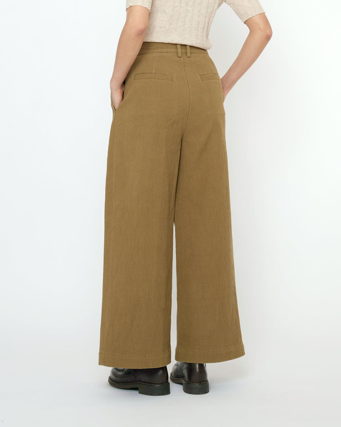 Textured Wide-Legged Skate Trouser - FW25 - Kelp