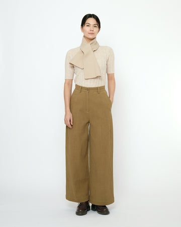 Cross Scarf - Boiled Wool - FW25 - Sand Beige