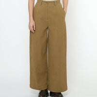 Textured Wide-Legged Skate Trouser - FW25 - Kelp