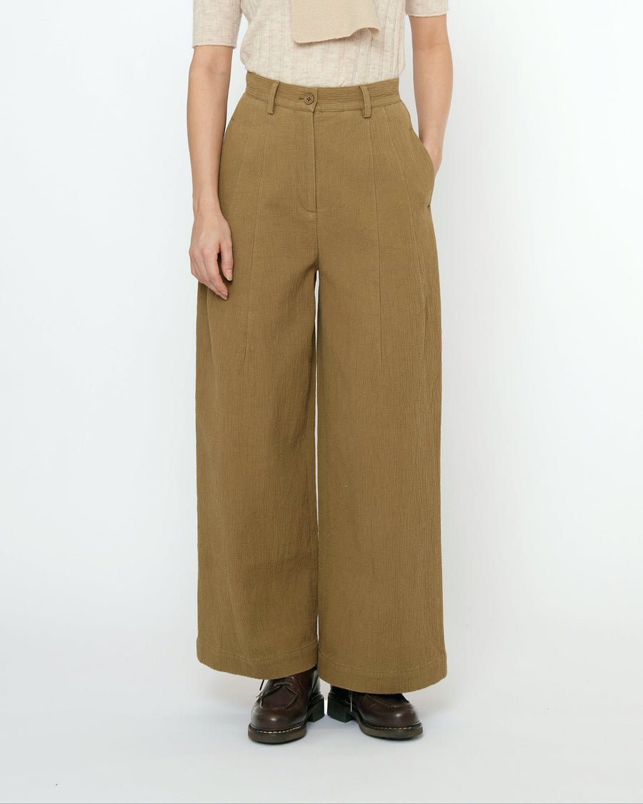 Textured Wide-Legged Skate Trouser - FW25 - Kelp