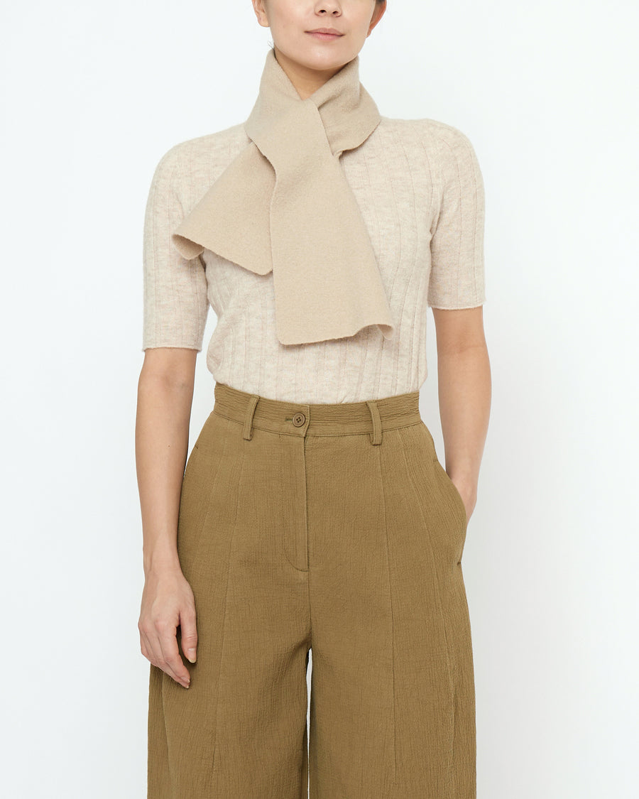Cross Scarf - Boiled Wool - FW25 - Sand Beige