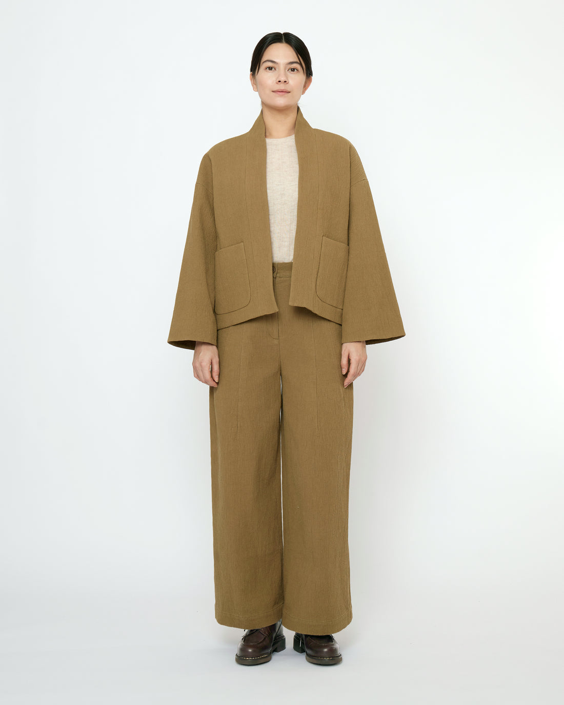 Textured Pockets Blazer - FW25 - Kelp