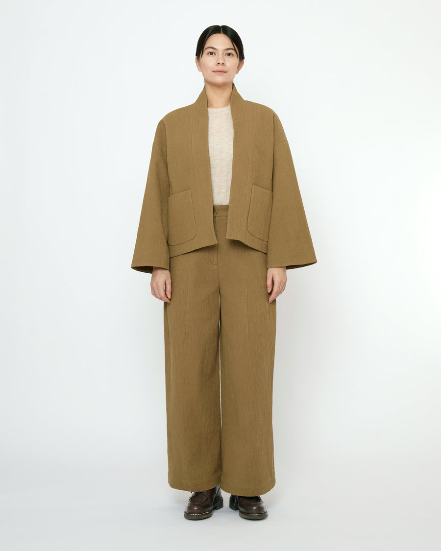 Textured Pockets Blazer - FW25 - Kelp