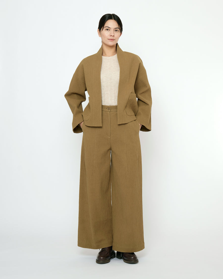 Textured Pockets Blazer - FW25 - Kelp
