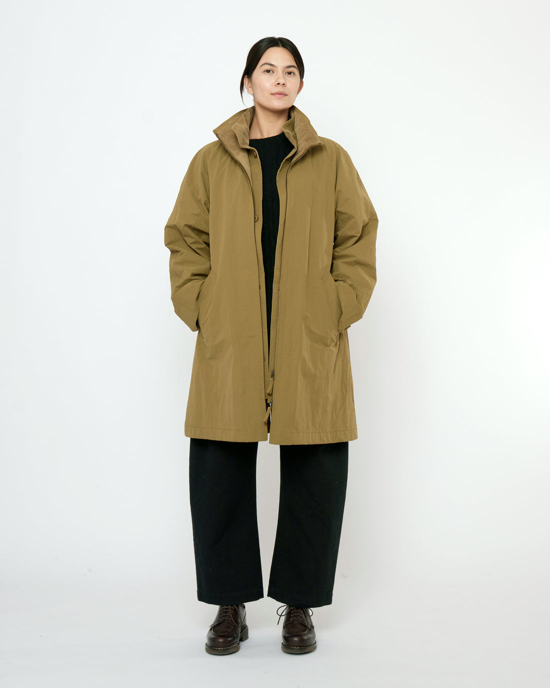 Double Collar Overtcoat - FW25 - Kelp