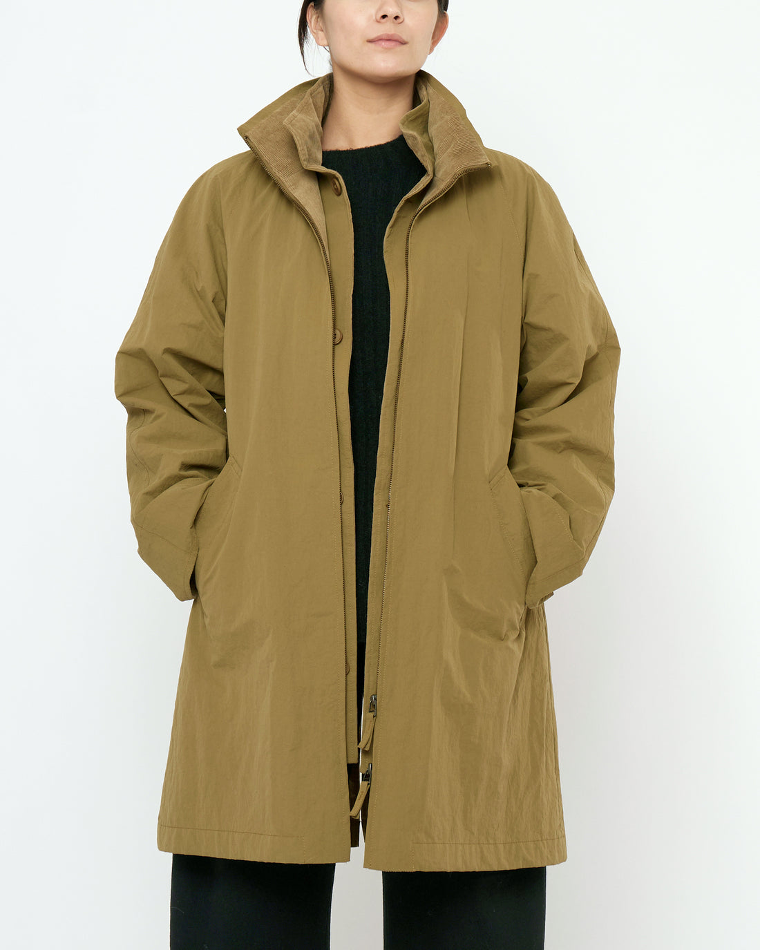 Double Collar Overtcoat - FW25 - Kelp