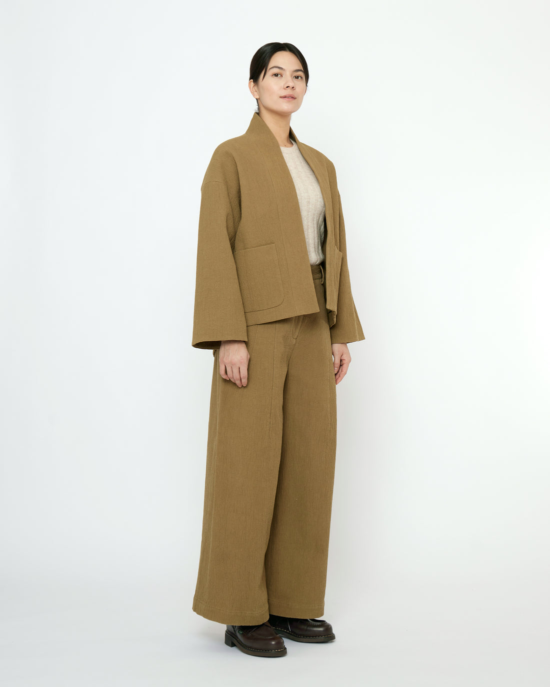 Textured Pockets Blazer - FW25 - Kelp