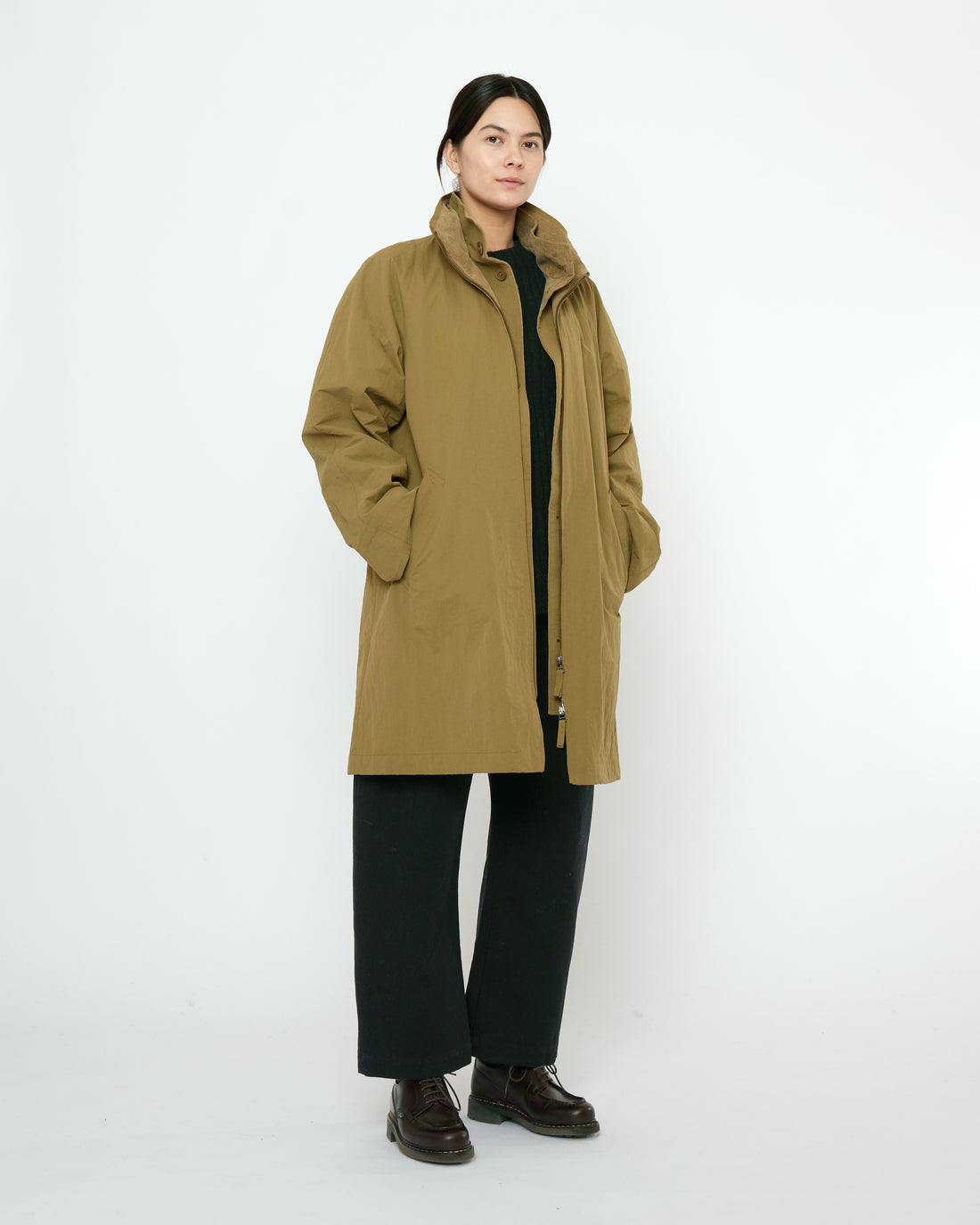 Double Collar Overtcoat - FW25 - Kelp