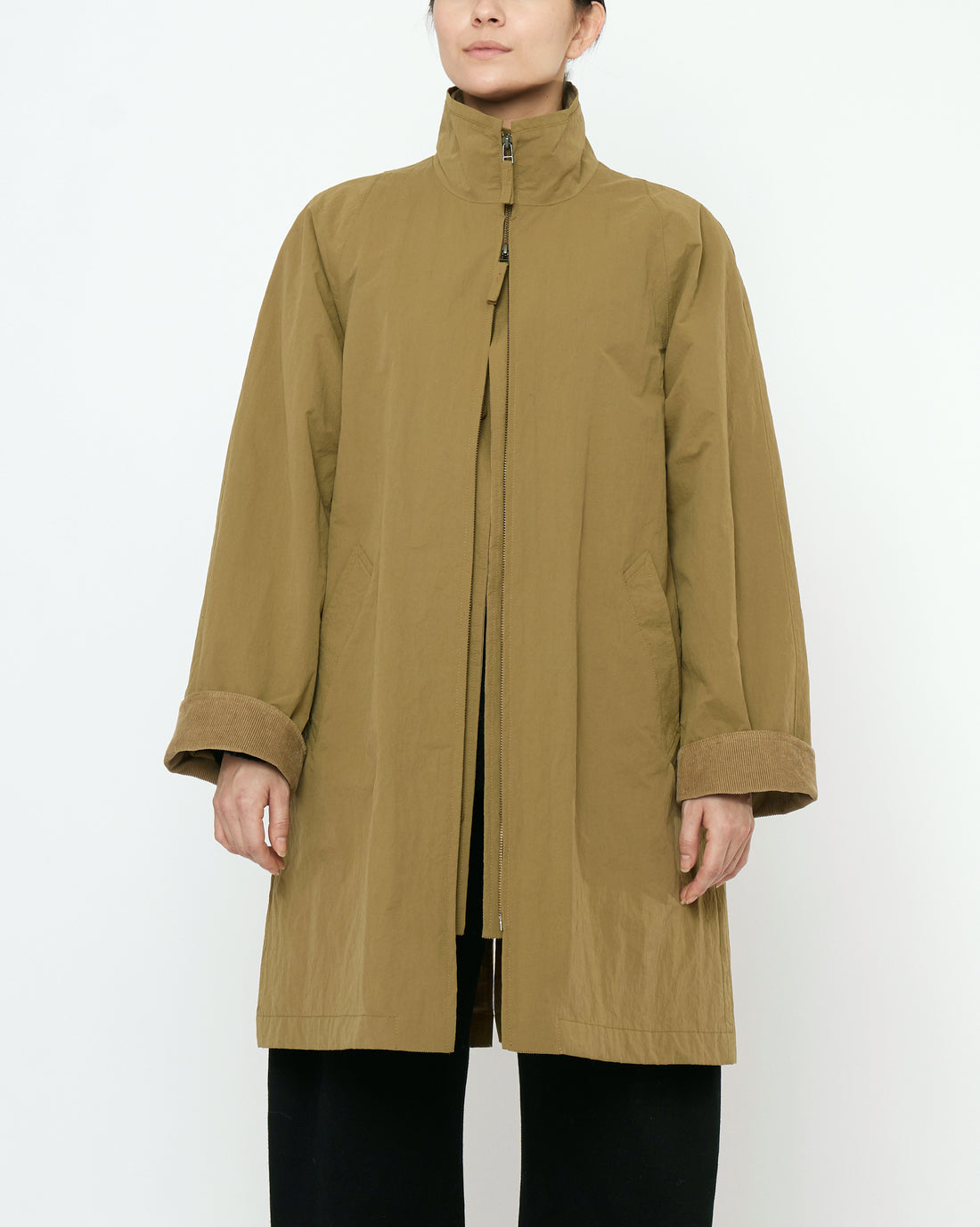 Double Collar Overtcoat - FW25 - Kelp