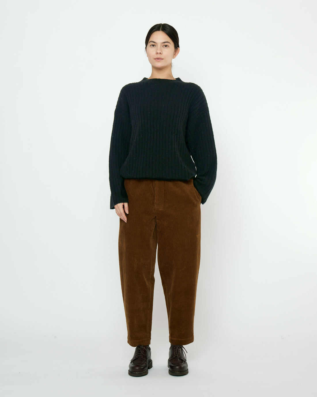Corduroy Elastic Pull-Up Trouser - FW25 - Sepia Brown