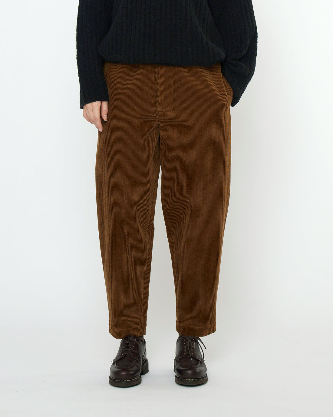 Corduroy Elastic Pull-Up Trouser - FW25 - Sepia Brown