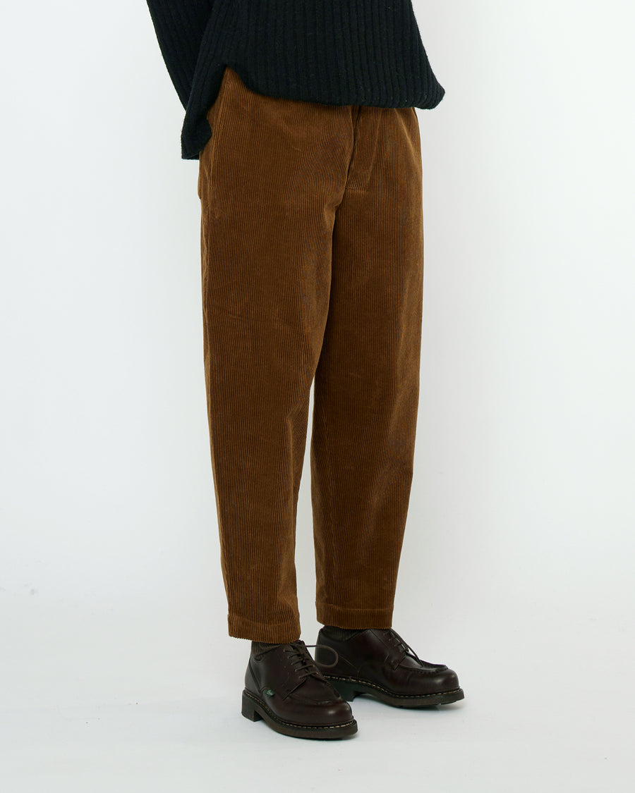 Corduroy Elastic Pull-Up Trouser - FW25 - Sepia Brown
