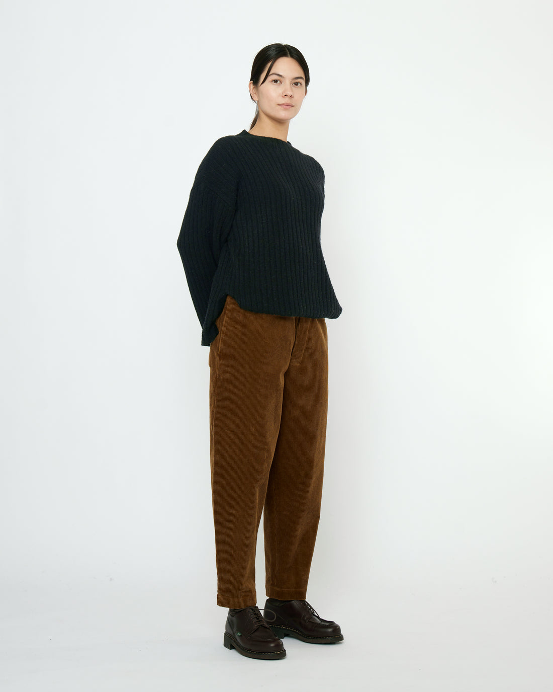 Corduroy Elastic Pull-Up Trouser - FW25 - Sepia Brown