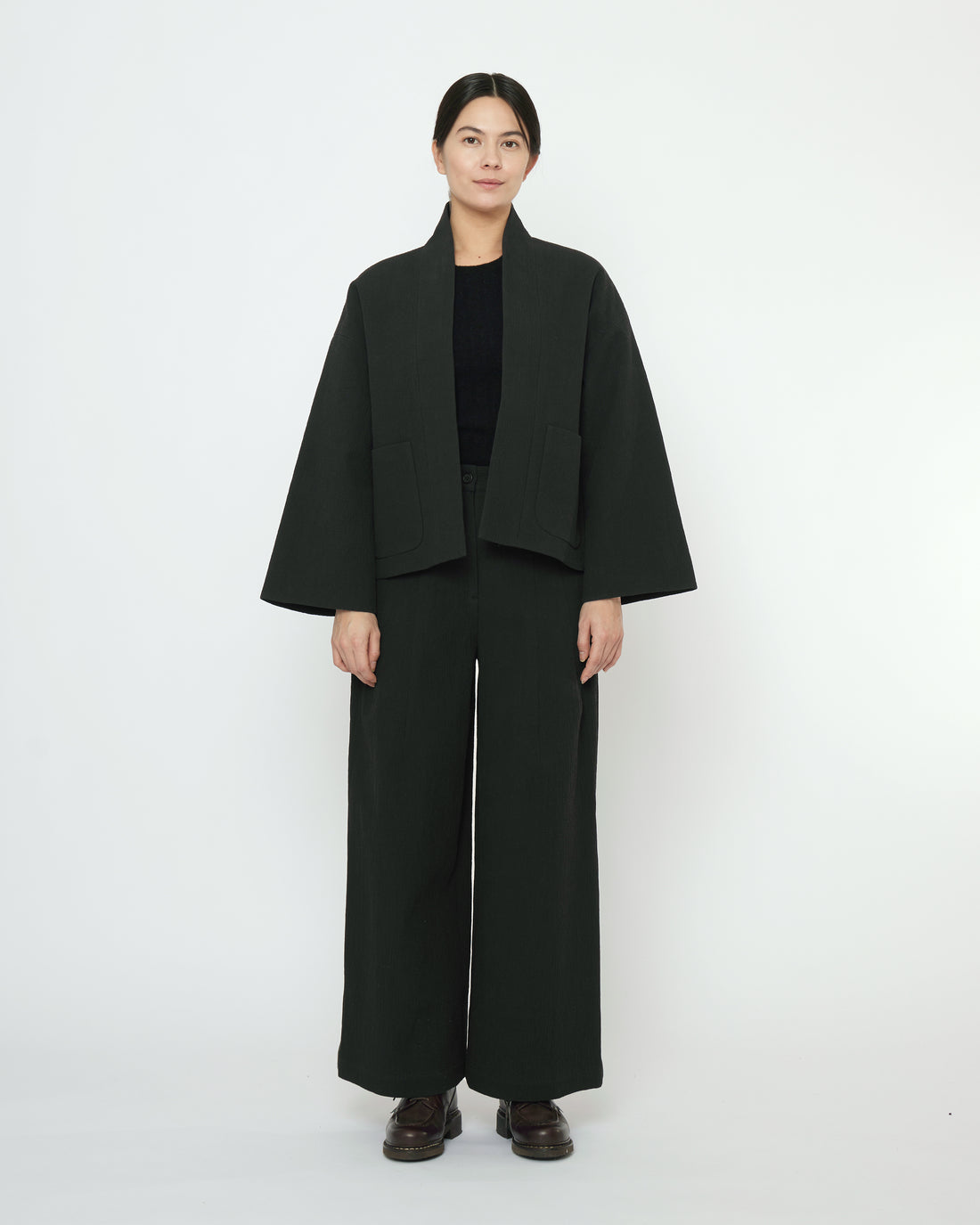 Textured Pockets Blazer - FW25 - Black