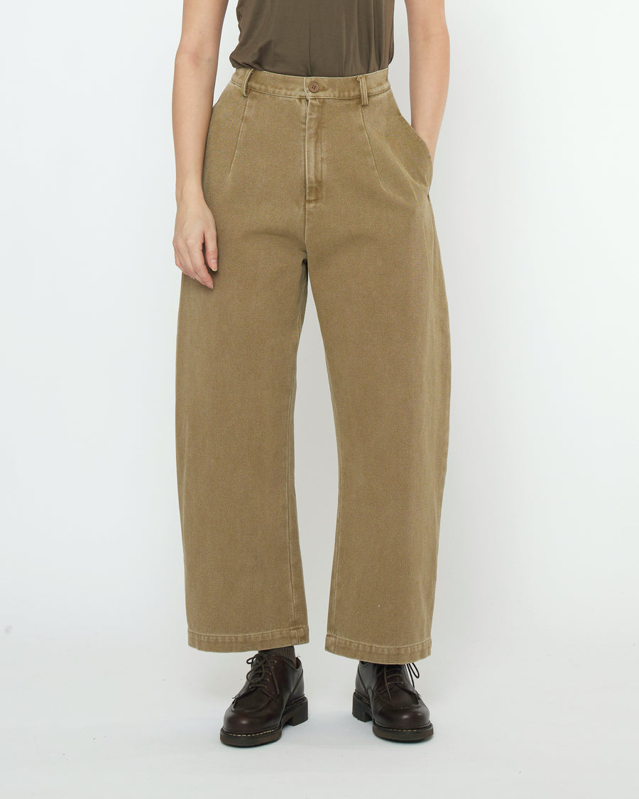 Tailored Curve Legged Trouser - SS25 - Washed Kelp