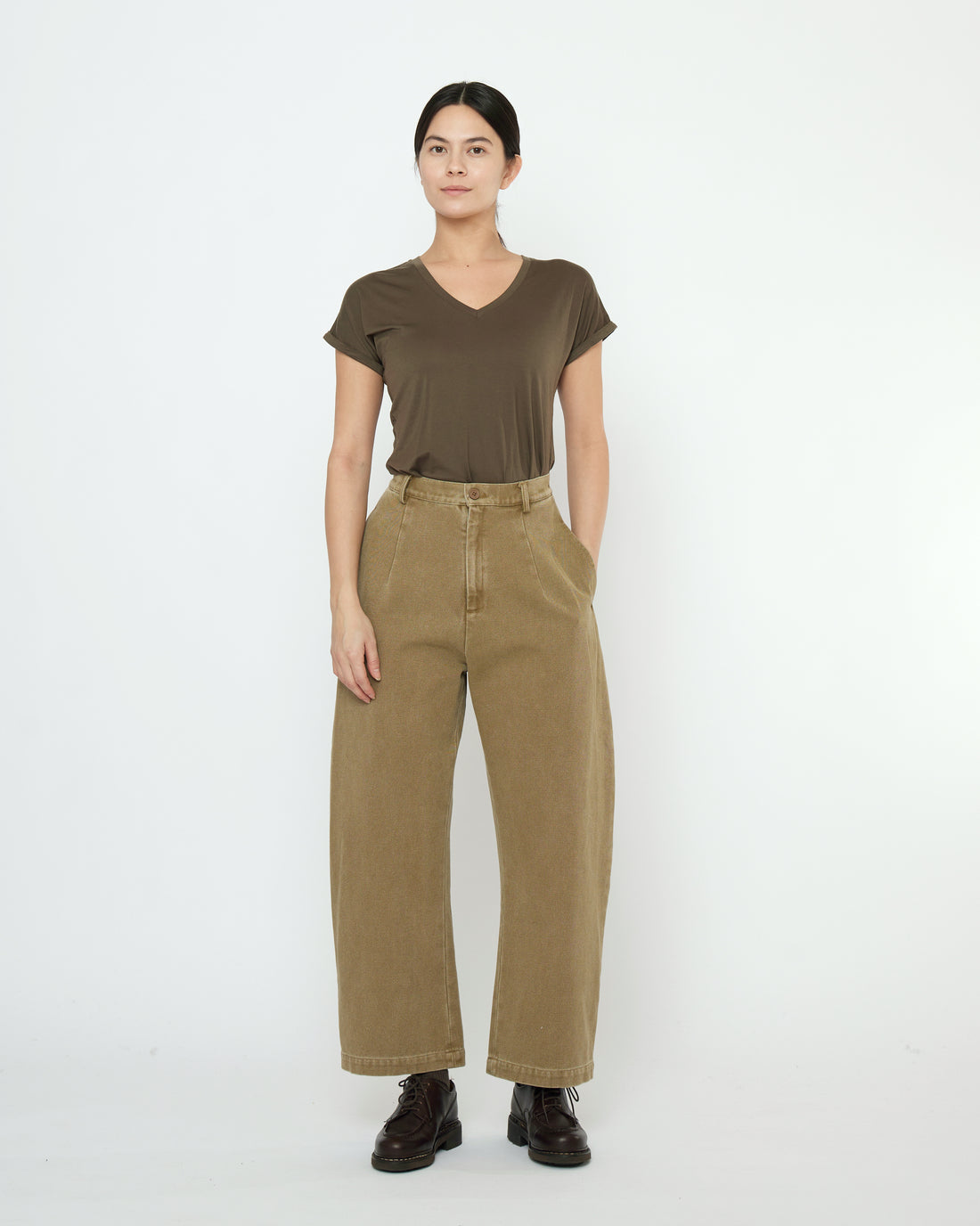 Tailored Curve Legged Trouser - SS25 - Washed Kelp