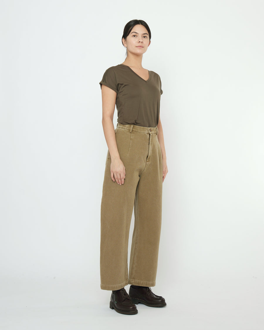 Tailored Curve Legged Trouser - SS25 - Washed Kelp