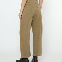 Tailored Curve Legged Trouser - SS25 - Washed Kelp