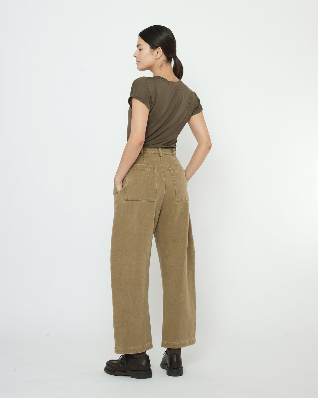 Tailored Curve Legged Trouser - SS25 - Washed Kelp