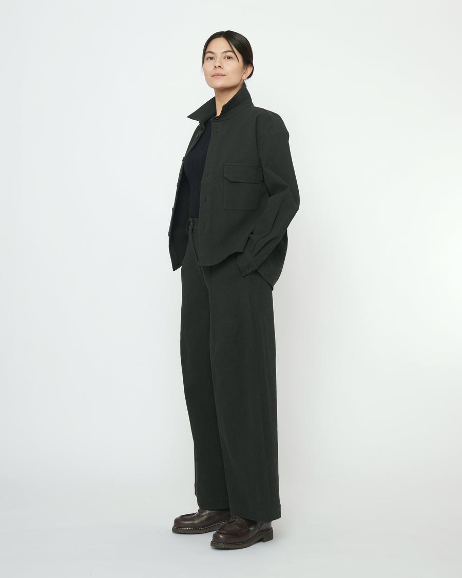 Textured Flat Hem Shirt - FW25 - Black