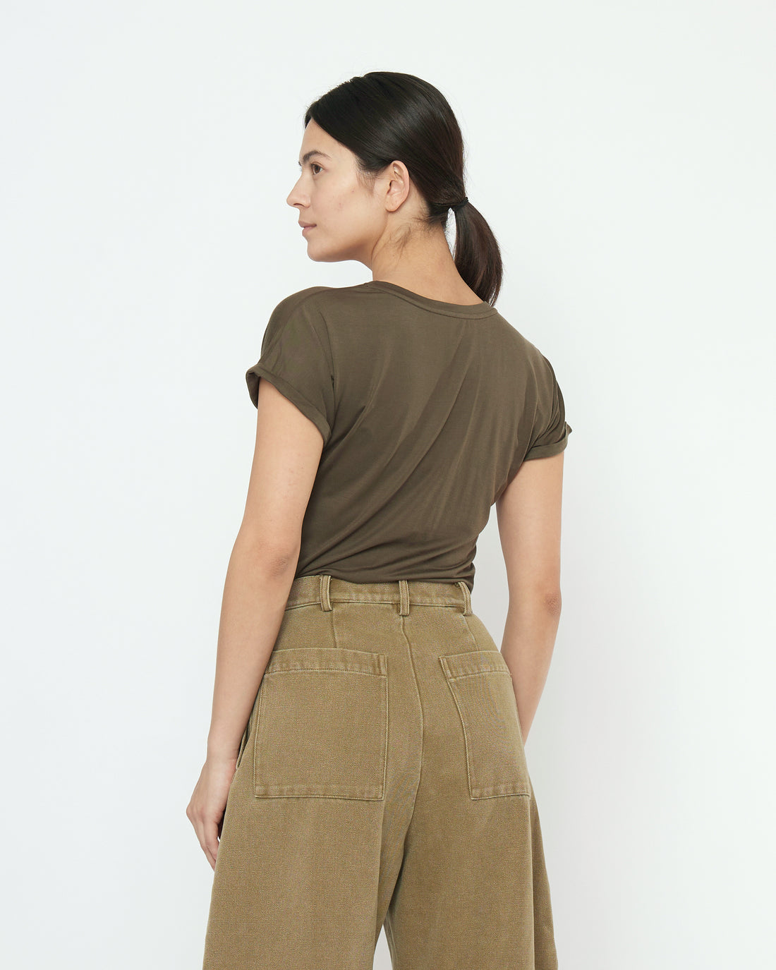 Tailored Curve Legged Trouser - SS25 - Washed Kelp