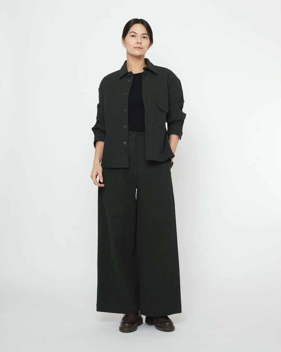 Textured Flat Hem Shirt - FW25 - Black